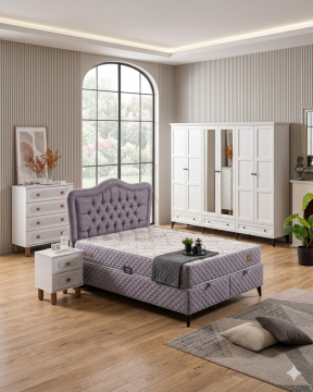 Karin Yatak Odası / Komple MDF / Beyaz