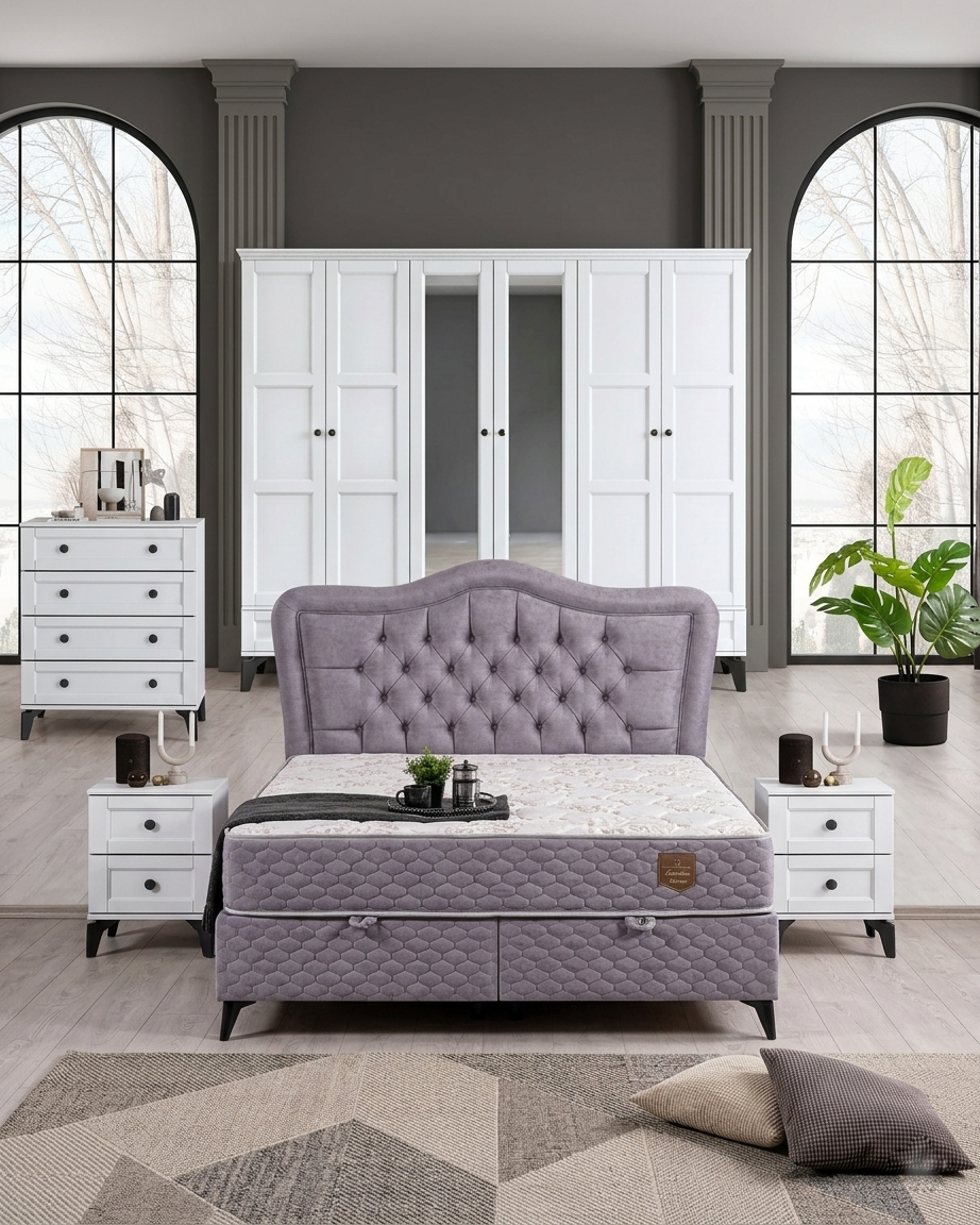 Karin Yatak Odası / Komple MDF / Beyaz