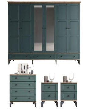 Karin Yatak Odası / Komple MDF / Haki Yeşil