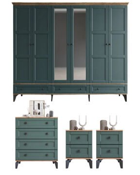 Karin Yatak Odası / Komple MDF / Haki Yeşil