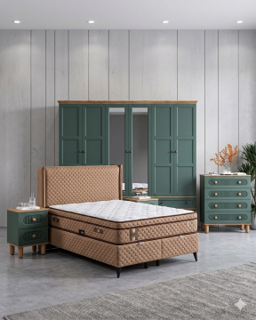 Karin Yatak Odası / Komple MDF / Haki Yeşil