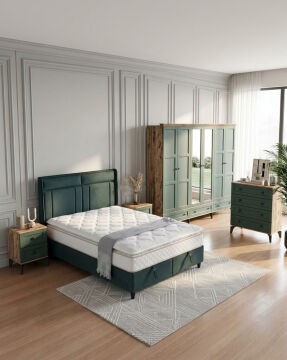 Karin Yatak Odası / Komple MDF / Haki Yeşil