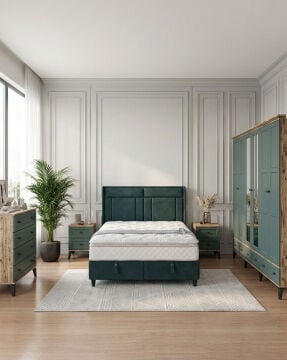 Karin Yatak Odası / Komple MDF / Haki Yeşil