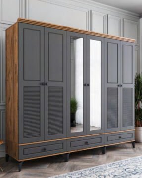 Panjur Yatak Odası / Komple MDF / Antrasit