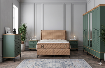 Panjur Yatak Odası / Komple MDF / Haki Yeşil