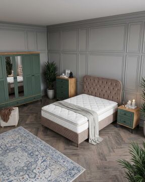 Panjur Yatak Odası / Komple MDF / Haki Yeşil