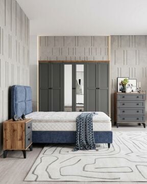 Silva Yatak Odası / Komple MDF / Antrasit