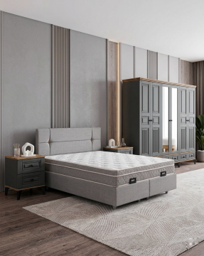 Terra Yatak Odası / Komple MDF / Antrasit