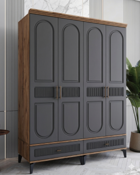 Libra 4 Kapılı Dolap / Komple MDF / Antrasit