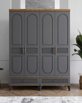 Libra 4 Kapılı Dolap / Komple MDF / Antrasit