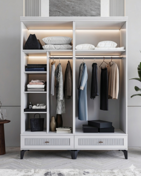 Libra 4 Kapılı Dolap / Komple MDF / Beyaz