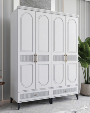 Libra 4 Kapılı Dolap / Komple MDF / Beyaz