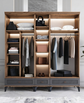 Libra 5 Kapılı Dolap / Komple MDF / Antrasit