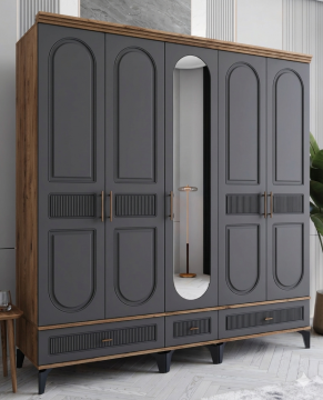 Libra 5 Kapılı Dolap / Komple MDF / Antrasit