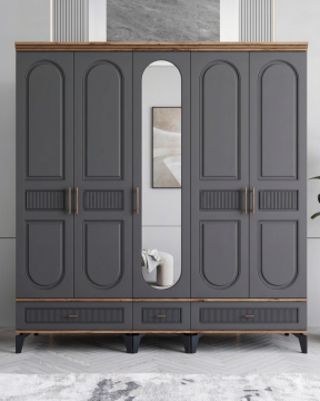 Libra 5 Kapılı Dolap / Komple MDF / Antrasit