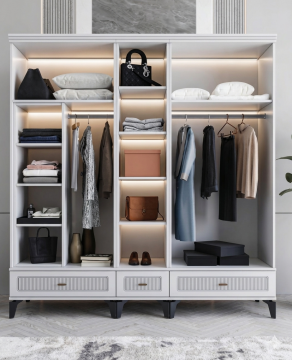 Libra 5 Kapılı Dolap / Komple MDF / Beyaz