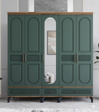 Libra 5 Kapılı Dolap / Komple MDF / Haki Yeşil