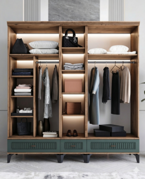 Libra 5 Kapılı Dolap / Komple MDF / Haki Yeşil