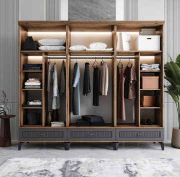 Libra 6 Kapılı Dolap / Komple MDF / Antrasit