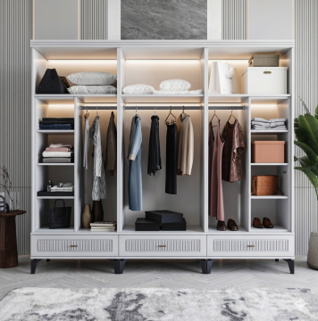 Libra 6 Kapılı Dolap / Komple MDF / Beyaz