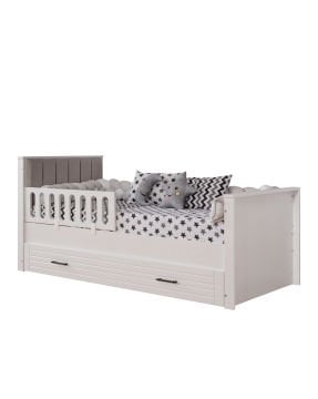 Panjur Beyaz Yavrulu Karyola