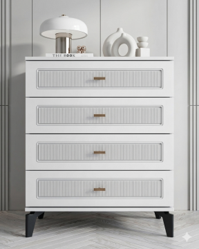 Libra 4 Çekmeceli Şifonyer / %100 MDF / Beyaz