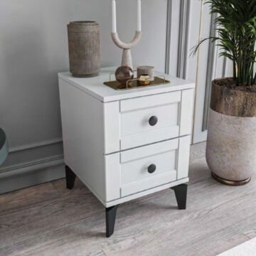 Karin 2 Çekmeceli Komodin / Komple MDF / Beyaz