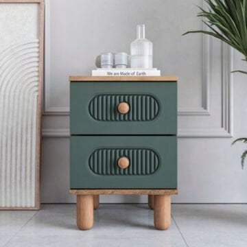 Milen 2 Çekmeceli Komodin / Komple MDF / Haki Yeşil