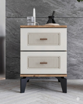 Libra 2 Çekmeceli Komodin / Komple MDF / Aytaşı