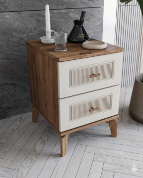 Libra 2 Çekmeceli Komodin / Komple MDF / Aytaşı