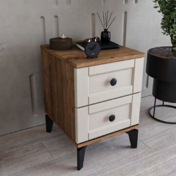 Silva 2 Çekmeceli Komodin / Komple MDF / Aytaşı