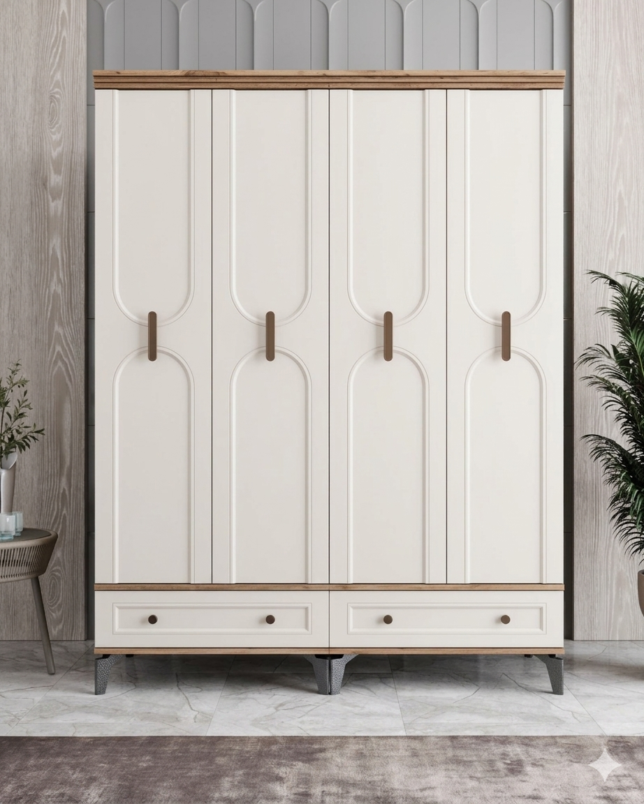 Loren 4 Kapılı Dolap / Komple MDF / Aytaşı