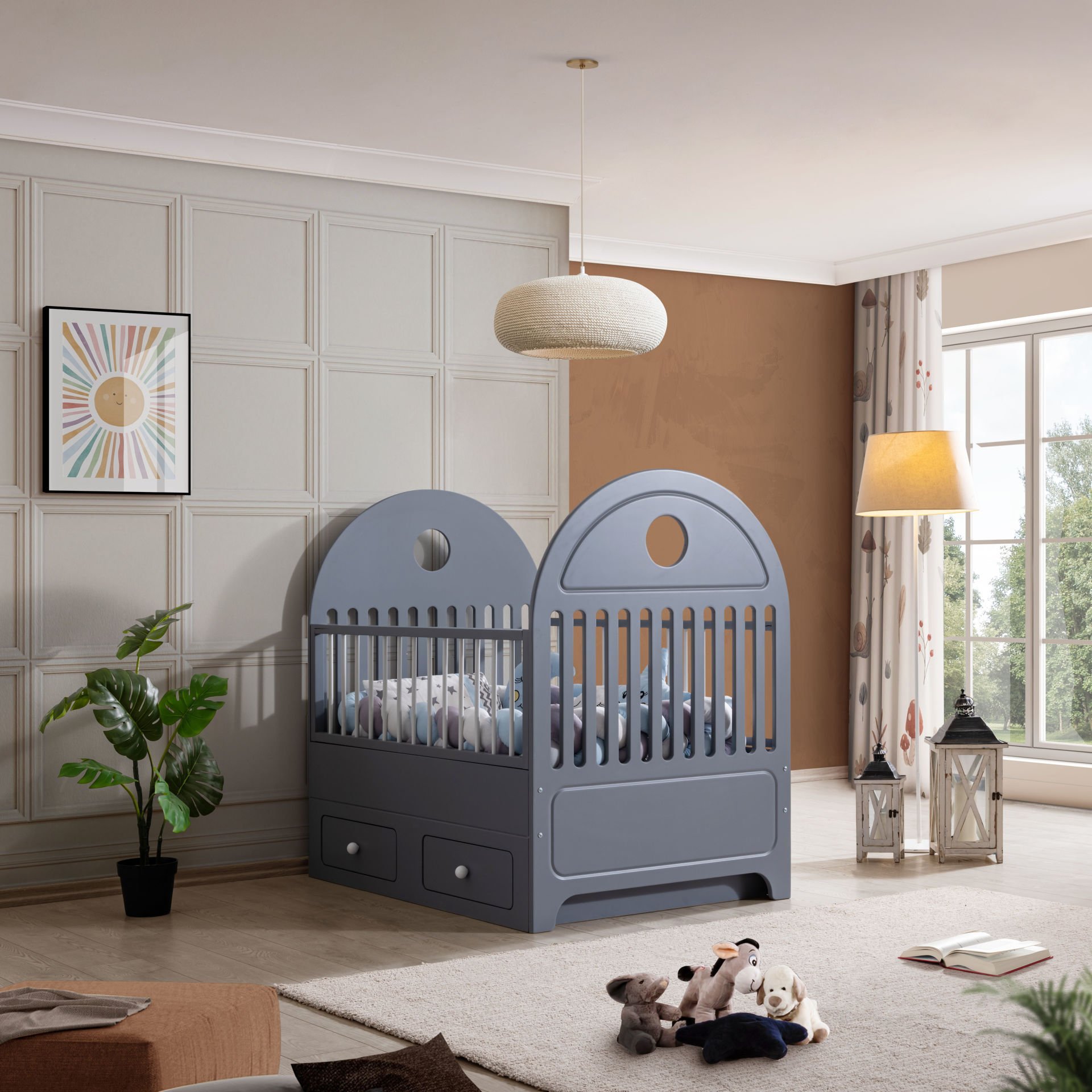 Lotus Uzayan Karyola - Gri