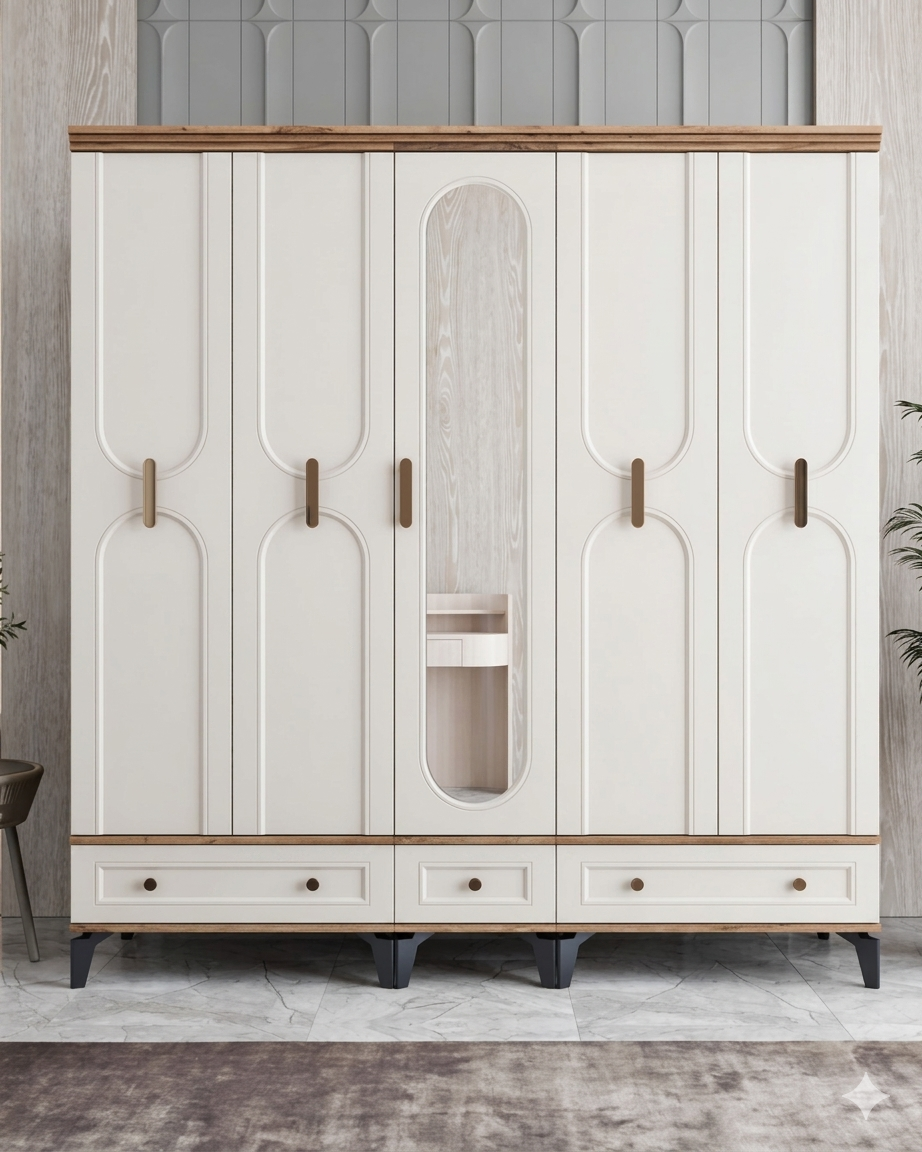 Loren 5 Kapılı Dolap / Komple MDF / Aytaşı