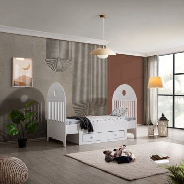 Lotus Uzayan Karyola - Beyaz