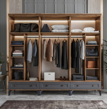 Loren 6 Kapılı Dolap / Komple MDF / Antrasit