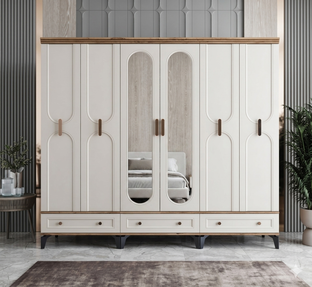 Loren 6 Kapılı Dolap / Komple MDF / Aytaşı