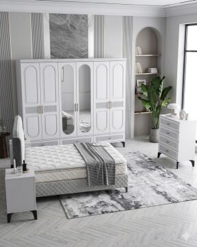 Libra Yatak Odası / Komple MDF / Beyaz