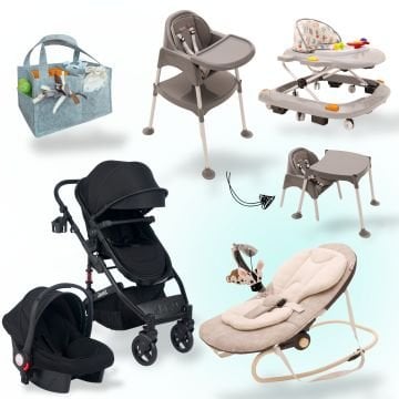 8 Parça Bebek Seti/Joell Bebek Arabası/Puset/Ana Kucağı/Mama Sandalyesi/Yürüteç/Organizer/Yağmurluk
