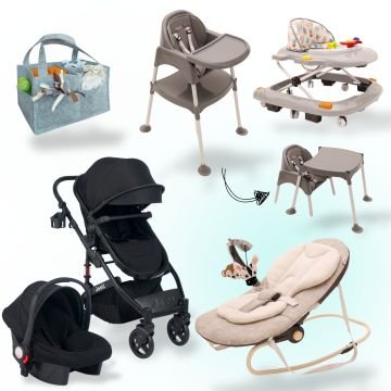 8 Parça Bebek Seti/Joell Bebek Arabası/Puset/Ana Kucağı/Mama Sandalyesi/Yürüteç/Organizer/Yağmurluk