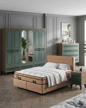 Libra Yatak Odası / Komple MDF / Haki Yeşil