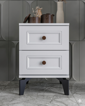 Loren Yatak Odası / Komple MDF / Beyaz