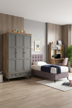 Karin Genç Odası / Çocuk Odası / Komple MDF / Antrasit