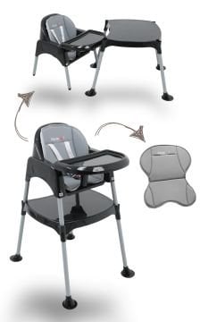 Miracool Prime 4in1 Mama Sandalyesi / Çalışma Masalı / Pedli / Siyah