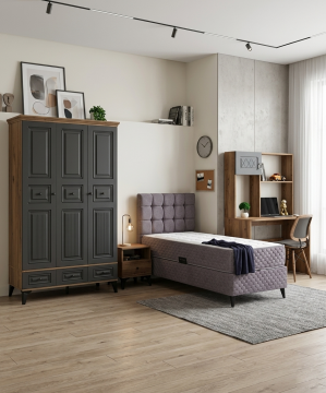 Libra Genç Odası / Çocuk Odası / Komple MDF / Antrasit