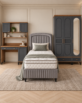Libra Genç Odası / Çocuk Odası / Komple MDF / Antrasit