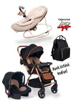 5'li Set - Joell Trendy Bebek Arabası / Puset / Ana Kucağı / Çanta / Ayak Örtüsü / Yağmurluk Hediye