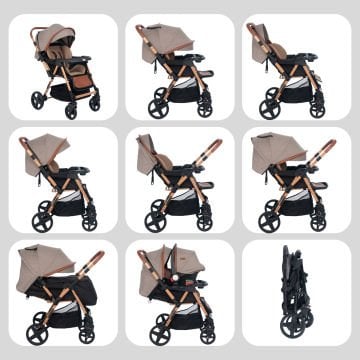 5'li Set - Joell Trendy Bebek Arabası / Puset / Ana Kucağı / Çanta / Ayak Örtüsü / Yağmurluk Hediye