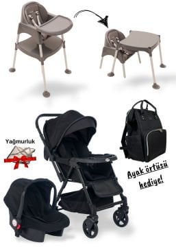 5'li Set - Joell Trendy Bebek Arabası / Puset / Ana Kucağı / Çanta / Ayak Örtüsü / Yağmurluk Hediye(Kopya)