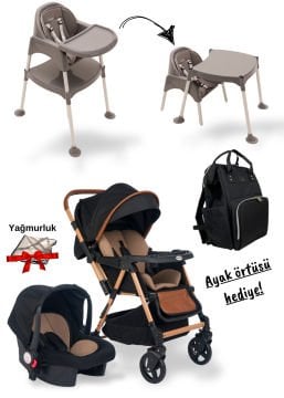 5'li Set - Joell Trendy Bebek Arabası / Puset / Ana Kucağı / Çanta / Ayak Örtüsü / Yağmurluk Hediye(Kopya)